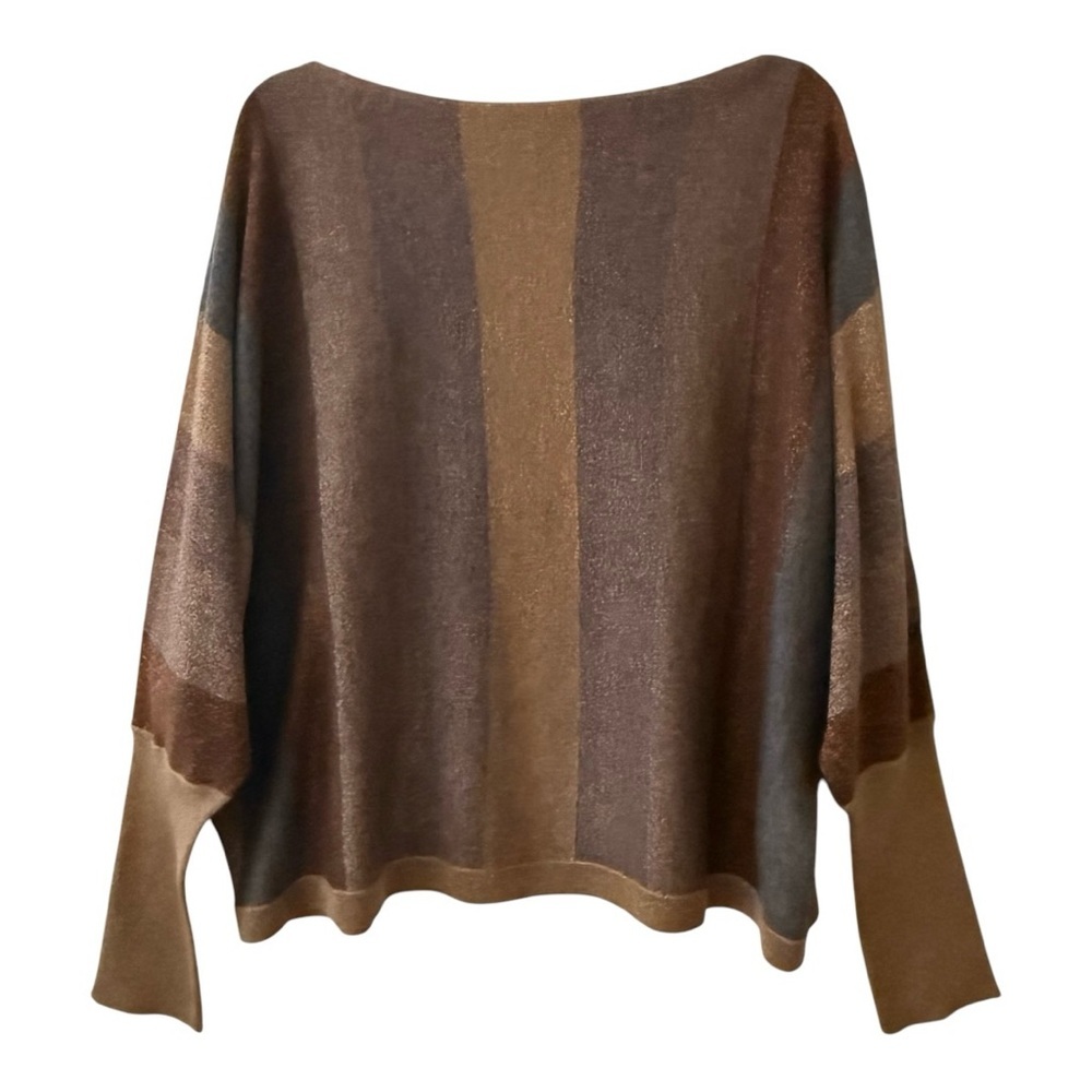 THML Ombré Glitter Stripe Boatneck Sweater Size Medium